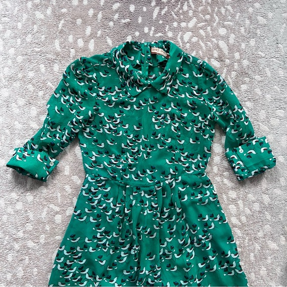 Beach Bash by Art and Tatyana M green bird dress sheer top retro - Picture 6 of 6